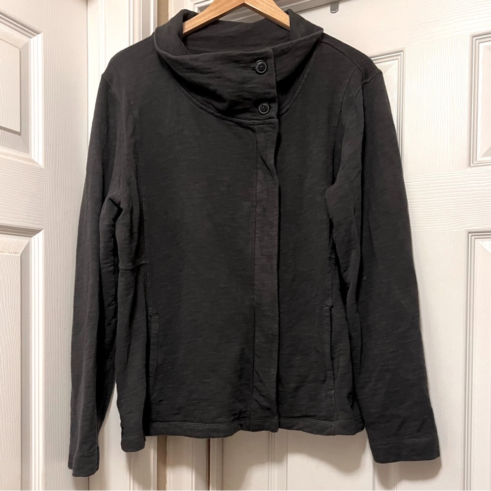 EDDIE BAUER cowl neck moto jacket